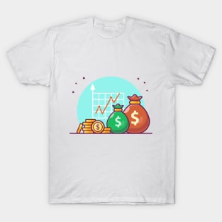 Stack of gold coins cartoon T-Shirt